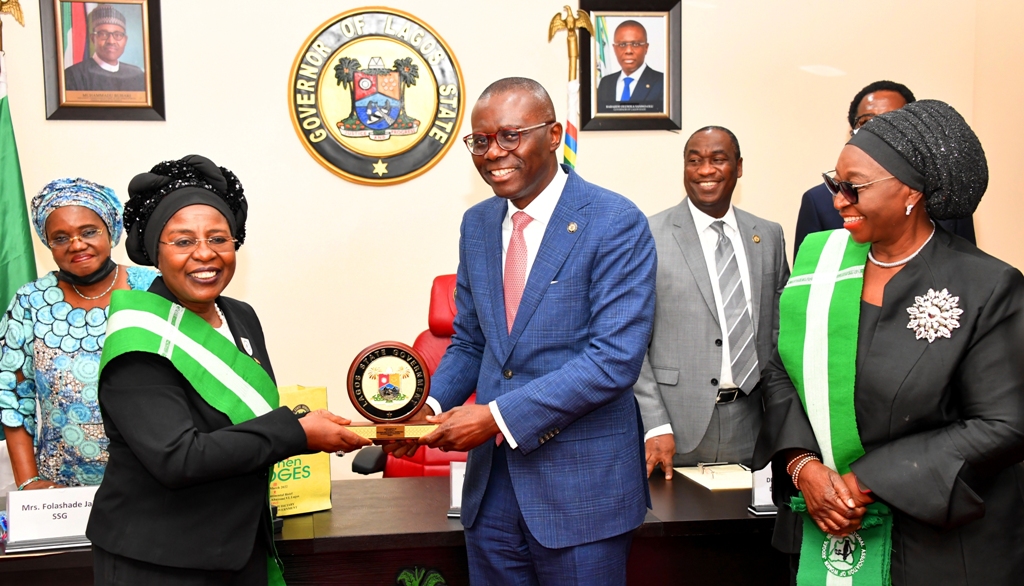 GOV. SANWO-OLU RECEIVES EXECUTIVE MEMBERS OF NATIONAL ASSOCIATION OF WOMEN JUDGES IN NIGERIA